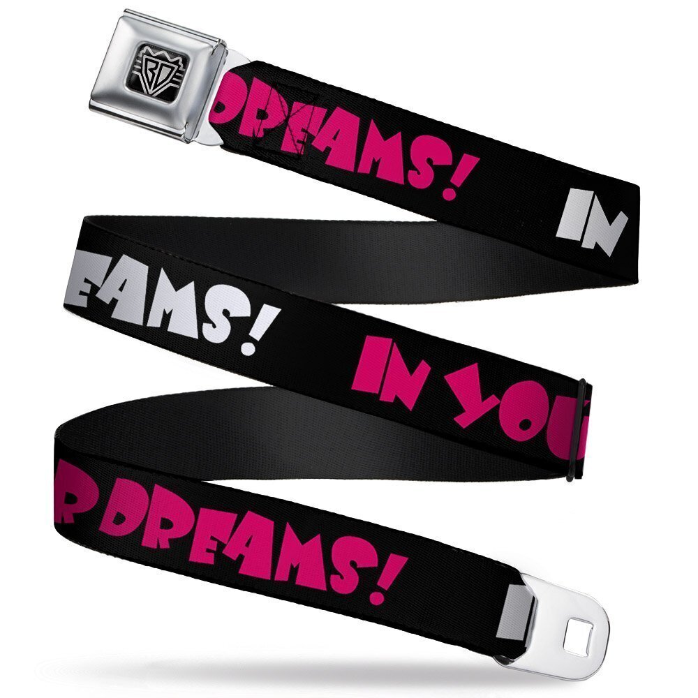 7021 Seatbelt Belt - IN YOUR DREAMS! Black/White/Pink - 1.0" Wide - 20-36